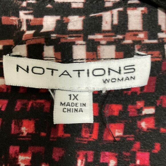Notations Woman Plus Size Blouse with button front and Long Sleeves. Size 1X. - Picture 7 of 8